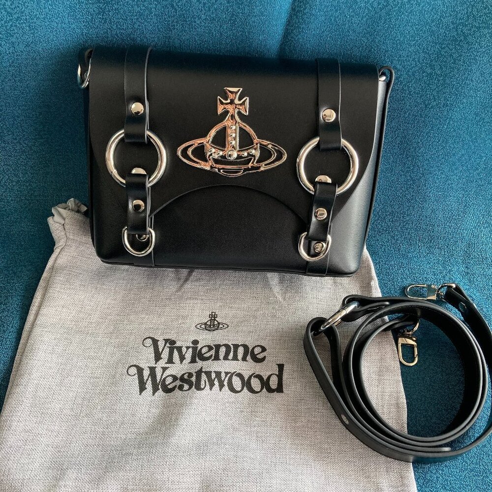 Vivienne Westwood Black Kim Messenger Bag